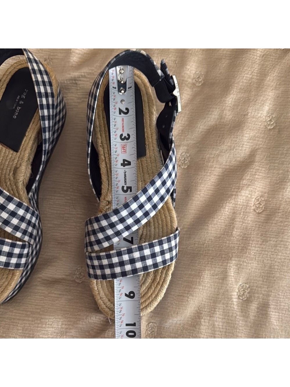 Rag & Bone Gingham Espadrille Platform Sandals - Picture 8 of 11